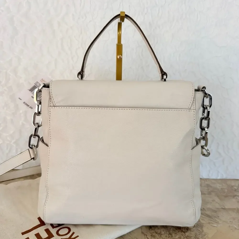 MICHAEL KORS Sloan vanilla/cream caviar textured leather shoulder bag crossbody